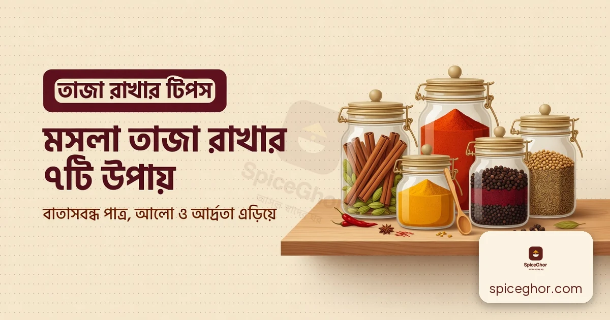 মসলা তাজা রাখার ৭টি উপায় — বছরজুড়ে স্বাদ ও ঘ্রাণ ধরে রাখুন